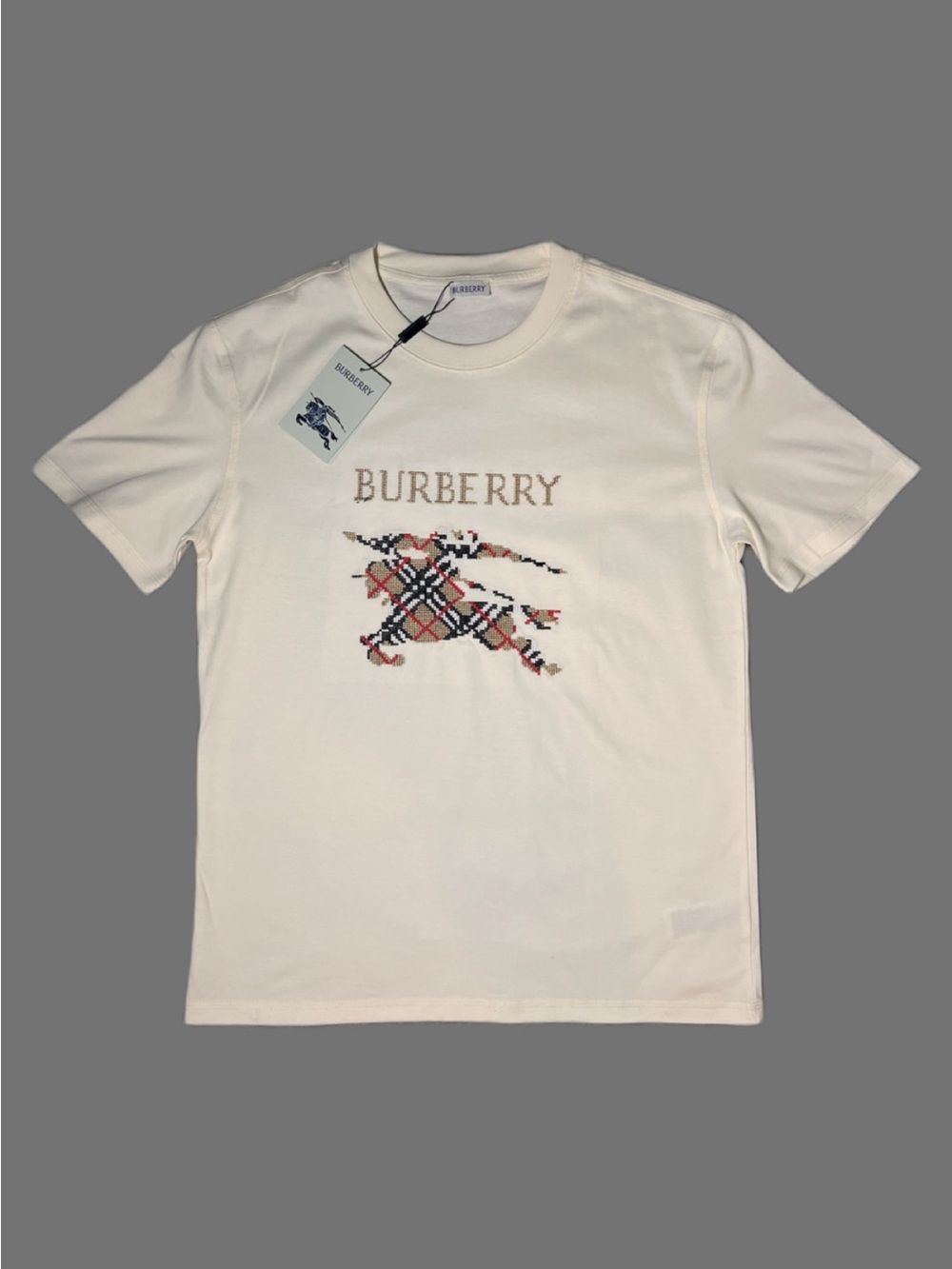 Burberry Mens Cross Stitch Knight Cotton T-shirt